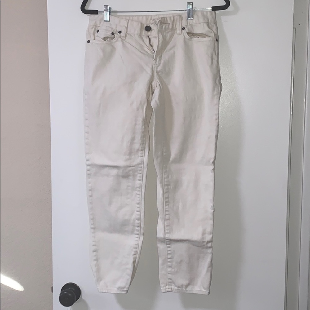 Ankle J Crew Ivory Skinny Jeans